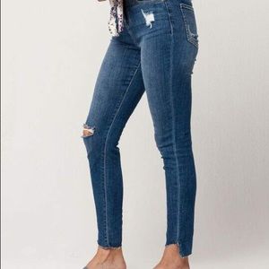 SP Black blue washed cut up jeans